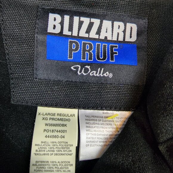 Walls Blizzard Pruf Black Quilted Lined Hooded Jacket Size XL Reg VTG Vintage US - Picture 4 of 7